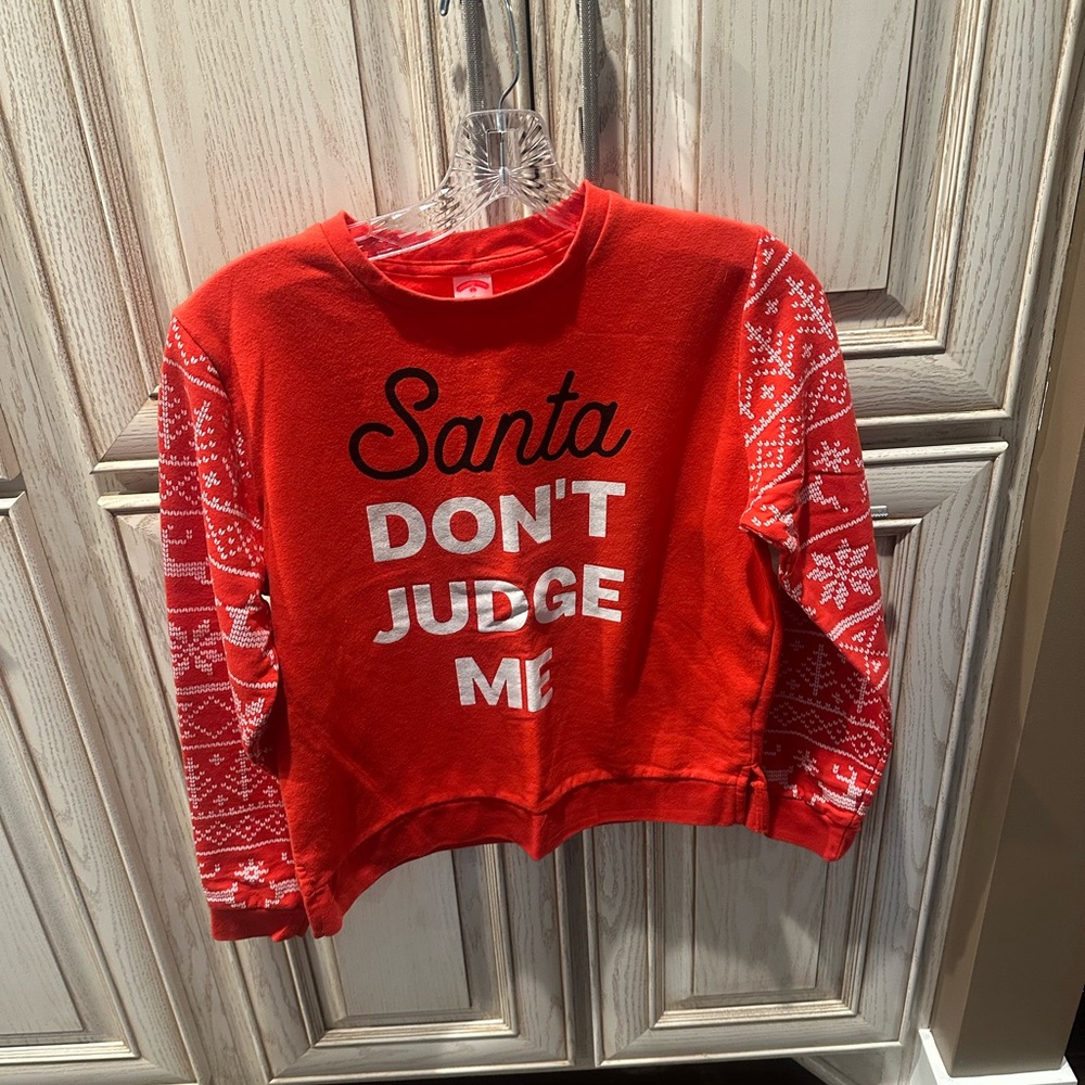 Holiday Time Santa Don’t Judge Me crewneck sweatshirt